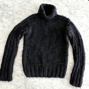 BCBG Max Azaria Black Long Sleeve Alpaca Wool Sweater Size Medium